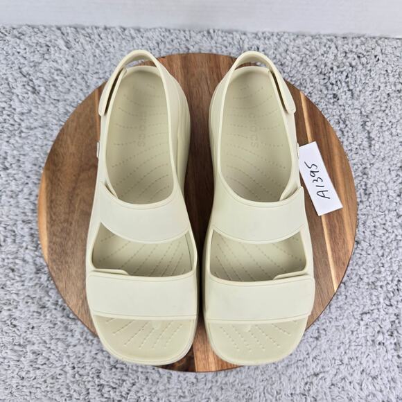 Crocs Skyline White Vanilla Double Strap Ankle Y2K Platform Square Toe Sandals - Picture 8 of 16